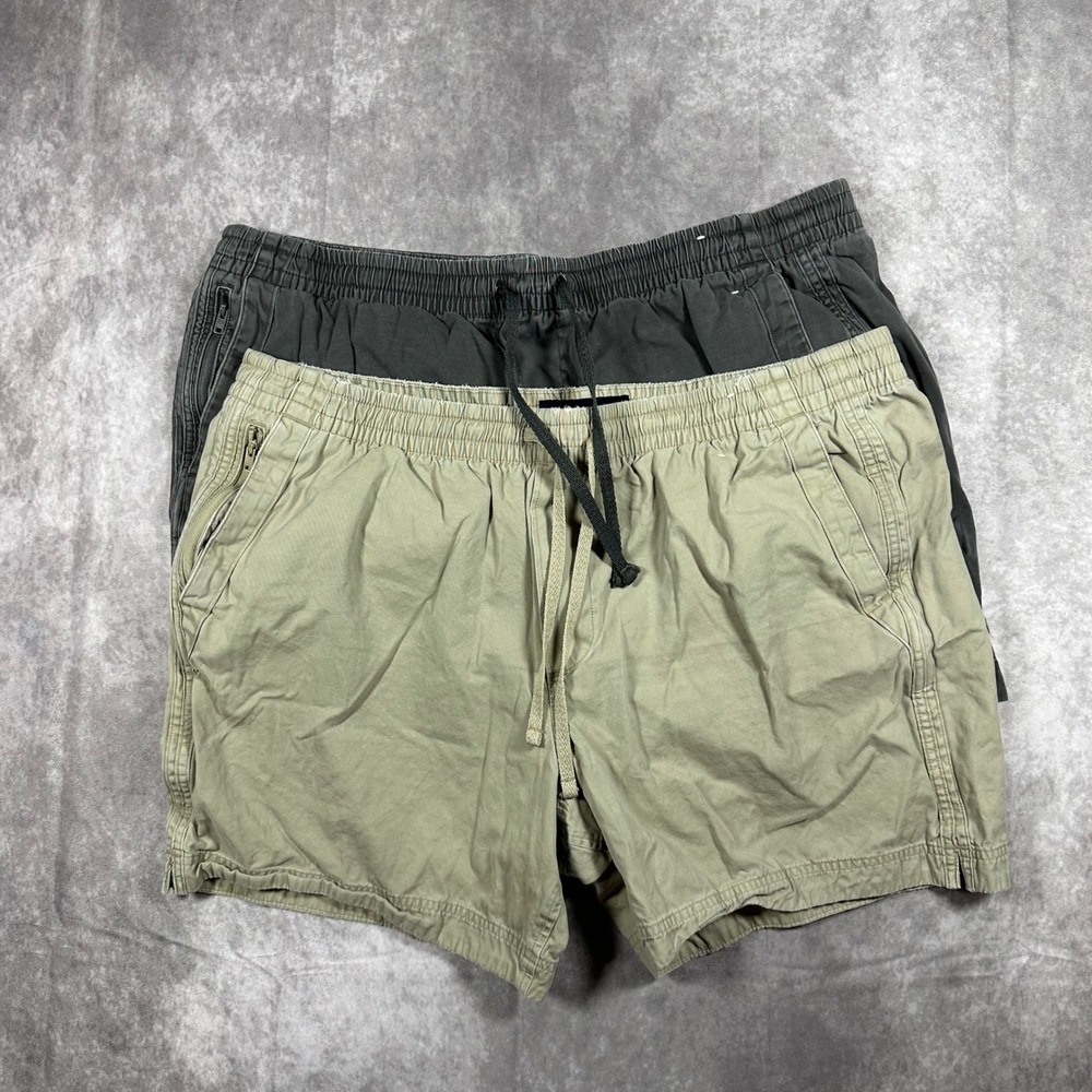 Abercrombie & Fitch Womens XXL Shorts Bundle 2pk Khaki Charcoal Grey Pull On
